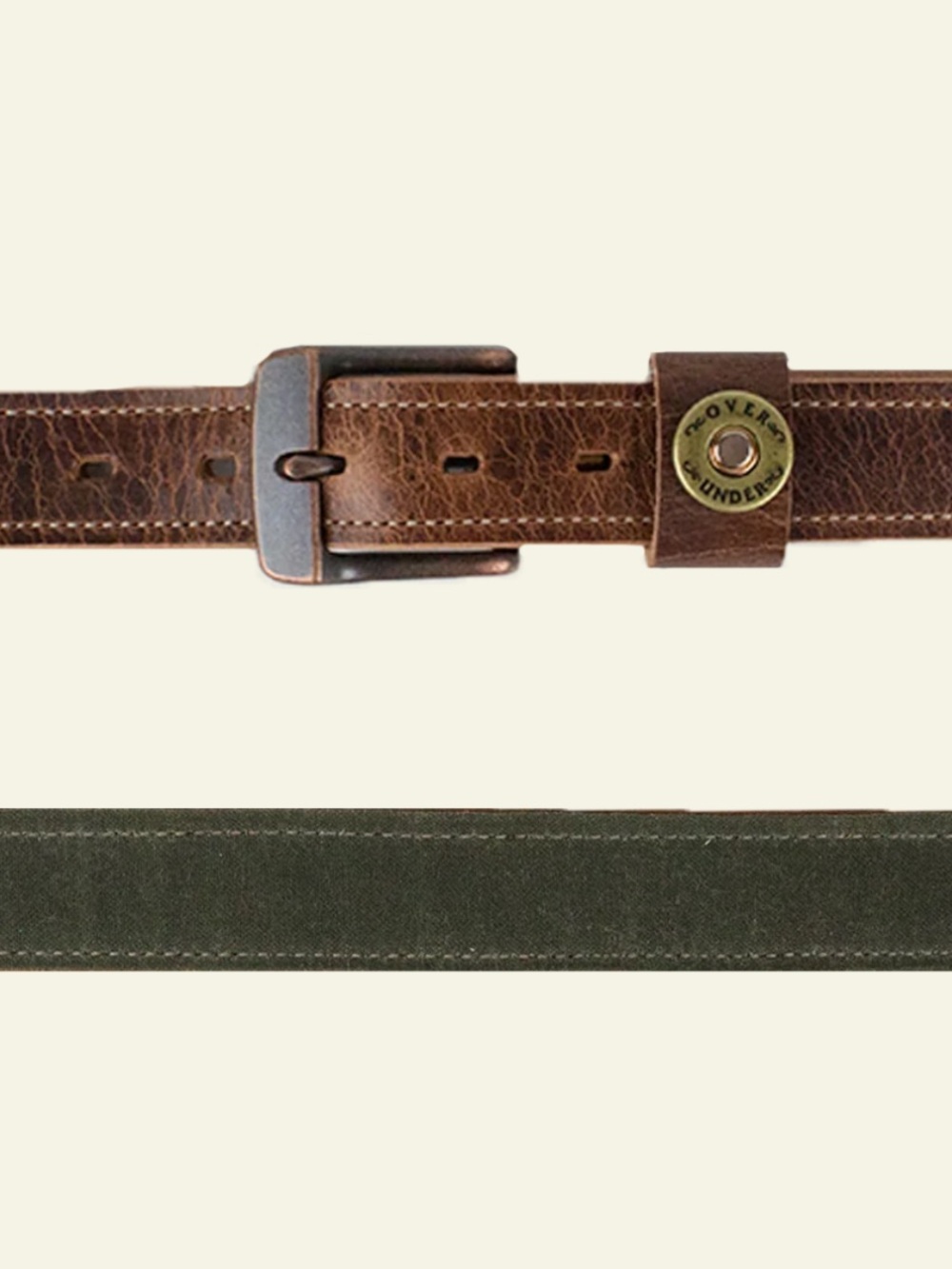 Leather Waxed Canvas Belt